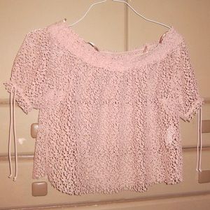 ZARA OFF THE SHOULDER LACE CROP TOP. BRAND NEW.